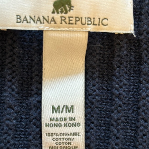 Banana Republic Navy Draped Cardigan Sweater. 100% Organic Cotton. - Picture 3 of 6
